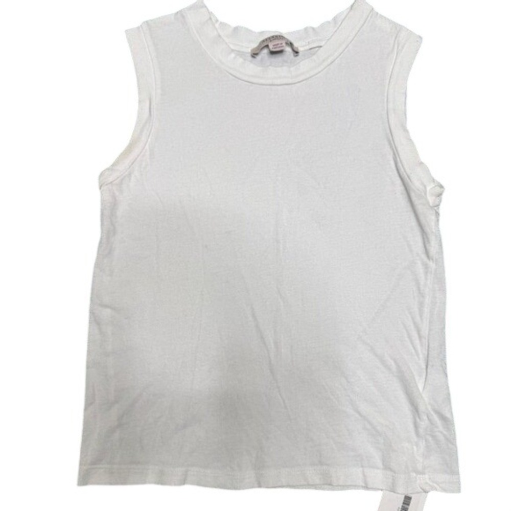 AllSaints Womens White Cotton Sleeveless Muscle Tee Tank Top XS Made in Portugal